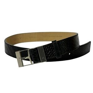DKNY Black Italian Alligator Calfskin Women's Small 28" Belt